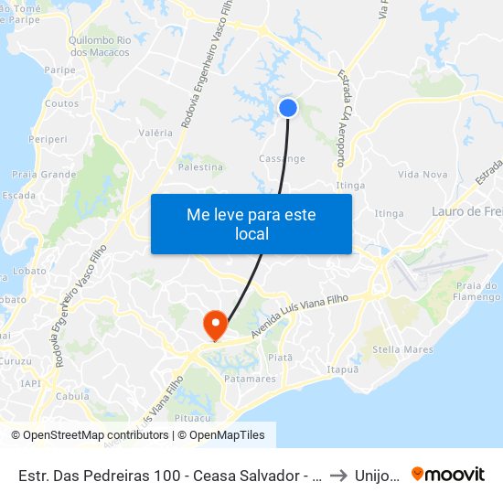 Estr. Das Pedreiras 100 - Ceasa Salvador - Ba Brasil to Unijorge map