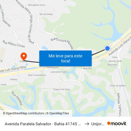 Avenida Paralela Salvador - Bahia 41745 Brasil to Unijorge map