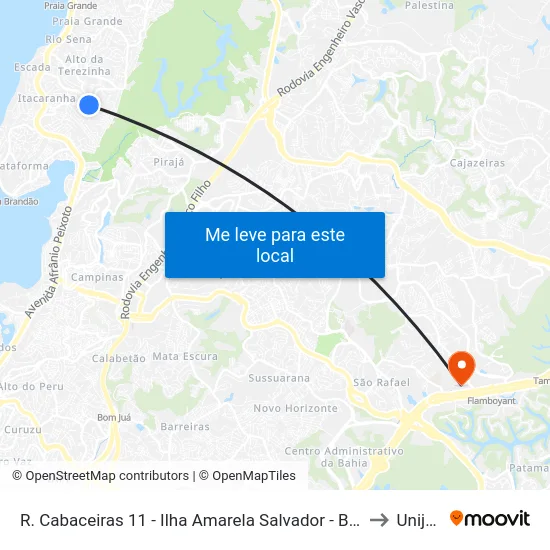 R. Cabaceiras 11 - Ilha Amarela Salvador - Ba 40715-020 Brasil to Unijorge map