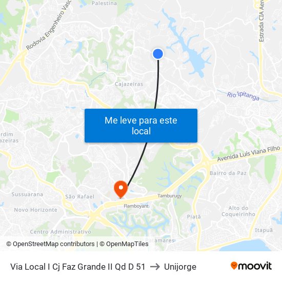 Via Local I Cj Faz Grande II Qd D 51 to Unijorge map