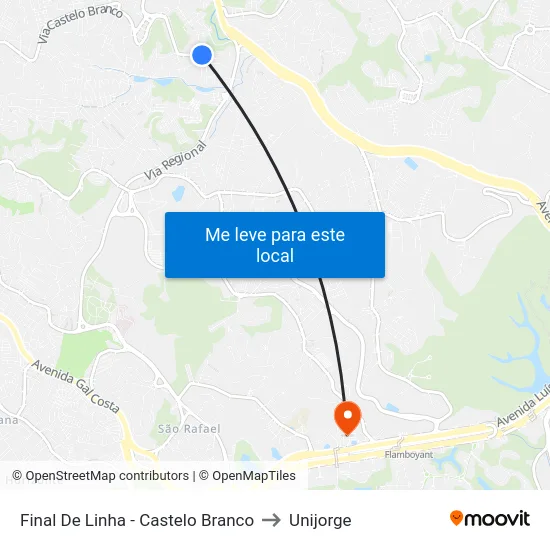 Final De Linha - Castelo Branco to Unijorge map