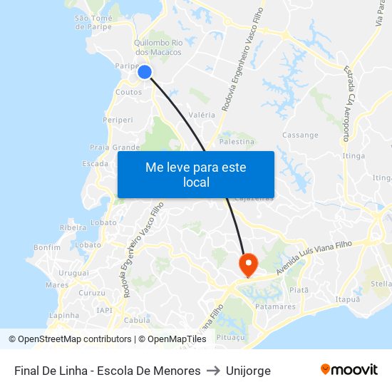 Final De Linha - Escola De Menores to Unijorge map