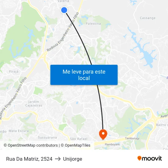 Rua Da Matriz, 2524 to Unijorge map