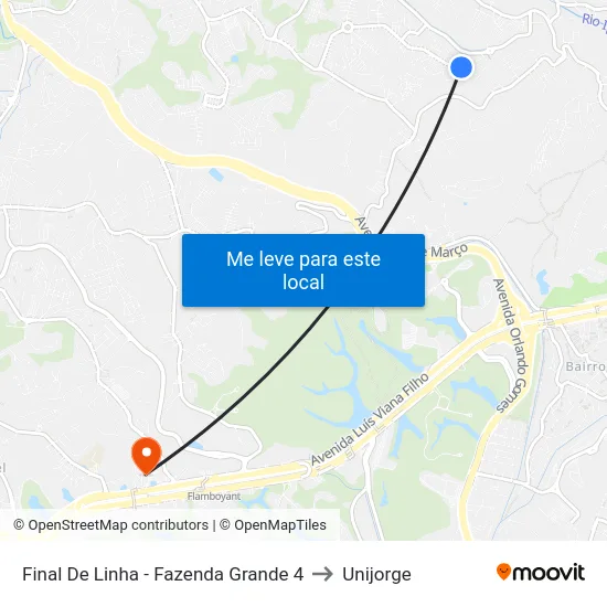 Final De Linha - Fazenda Grande 4 to Unijorge map