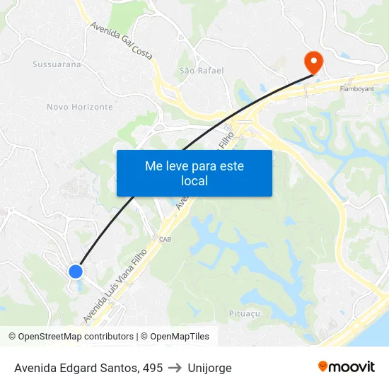 Avenida Edgard Santos, 495 to Unijorge map