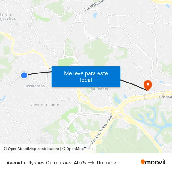 Avenida Ulysses Guimarães, 4075 to Unijorge map