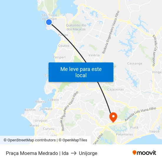 Praça Moema Medrado | Ida to Unijorge map