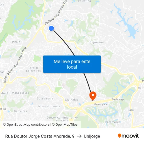 Rua Doutor Jorge Costa Andrade, 9 to Unijorge map