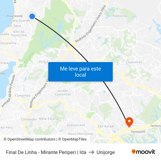 Final De Linha - Mirante Periperi | Ida to Unijorge map