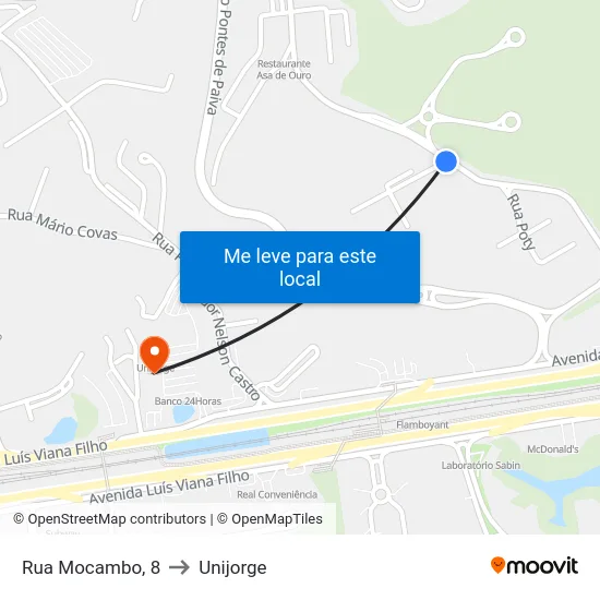 Rua Mocambo, 8 to Unijorge map