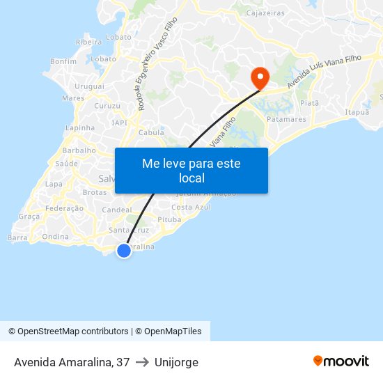 Avenida Amaralina, 37 to Unijorge map