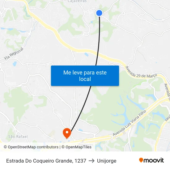 Estrada Do Coqueiro Grande, 1237 to Unijorge map