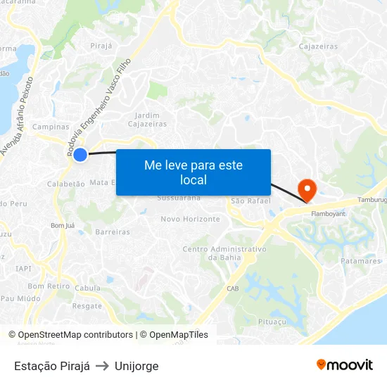 Estação Pirajá to Unijorge map