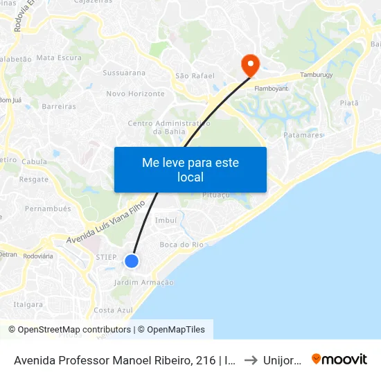 Avenida Professor Manoel Ribeiro, 216 | Ida to Unijorge map