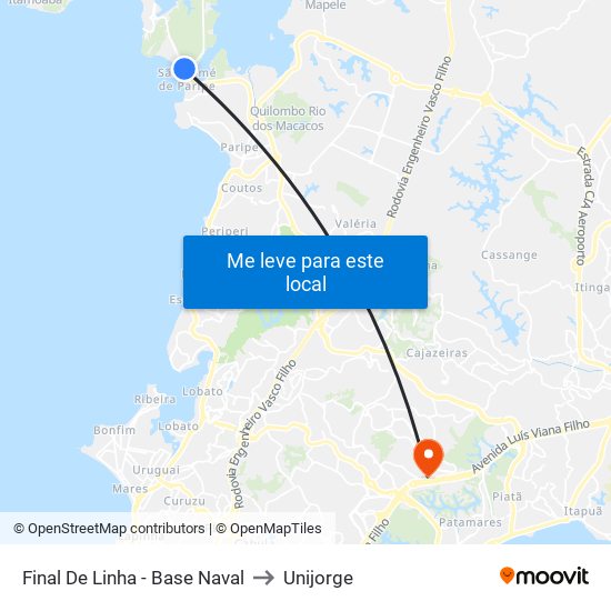 Final De Linha - Base Naval to Unijorge map