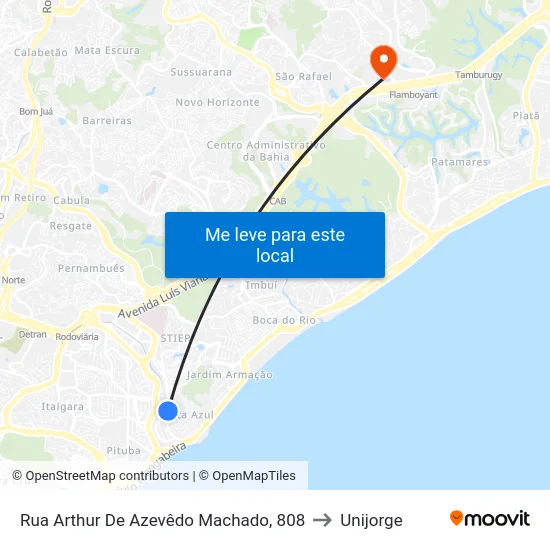 Rua Arthur De Azevêdo Machado, 808 to Unijorge map
