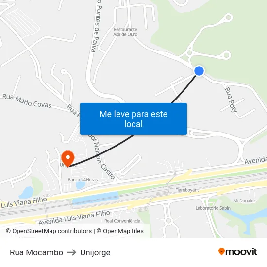 Rua Mocambo to Unijorge map