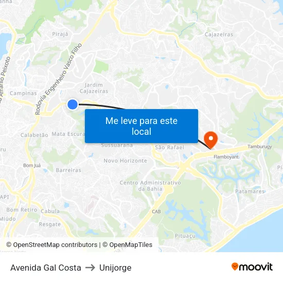 Avenida Gal Costa to Unijorge map