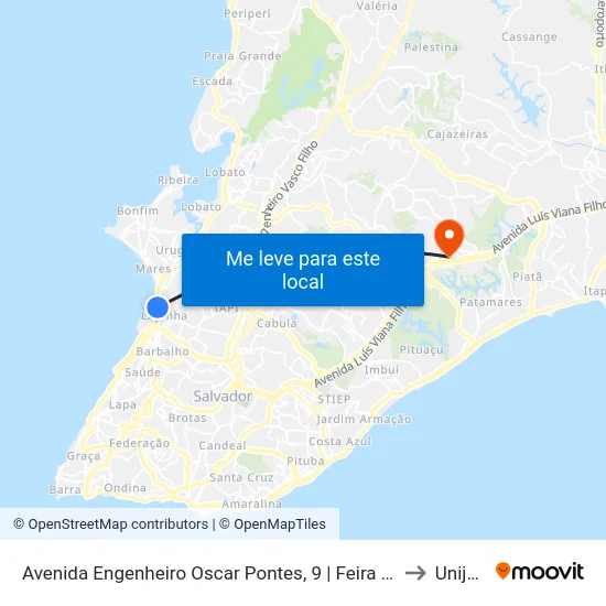 Avenida Engenheiro Oscar Pontes, 9 | Feira De São Joaquim to Unijorge map