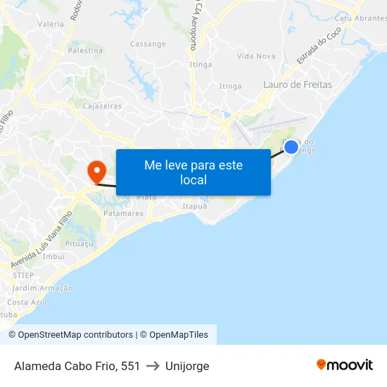 Alameda Cabo Frio, 551 to Unijorge map