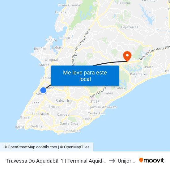 Travessa Do Aquidabã, 1 | Terminal Aquidabã to Unijorge map