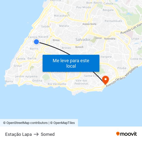 Estação Lapa to Somed map