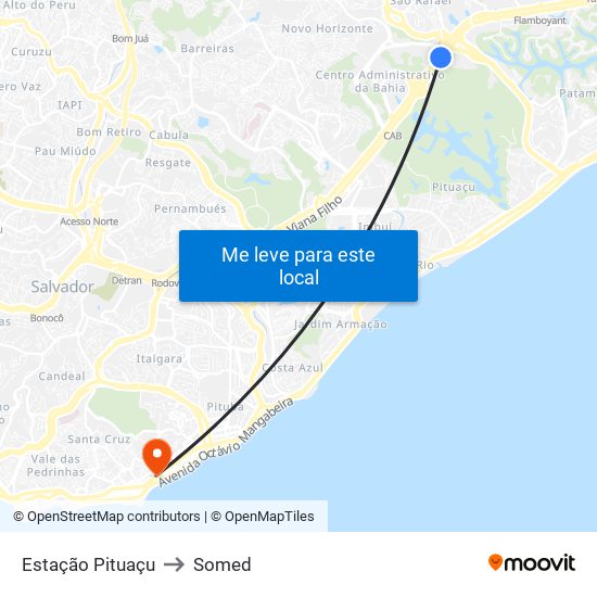 Estação Pituaçu to Somed map