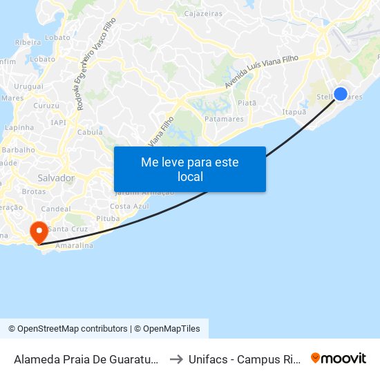 Alameda Praia De Guaratuba, 282 | Volta to Unifacs - Campus Rio Vermelho map