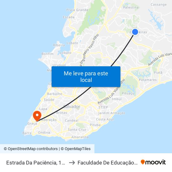 Estrada Da Paciência, 1260 | Ida to Faculdade De Educação Da Ufba map