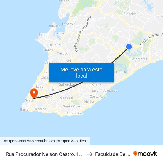 Rua Procurador Nelson Castro, 137 | Condomínio Vila Dos Flamboyant's to Faculdade De Educação Da Ufba map