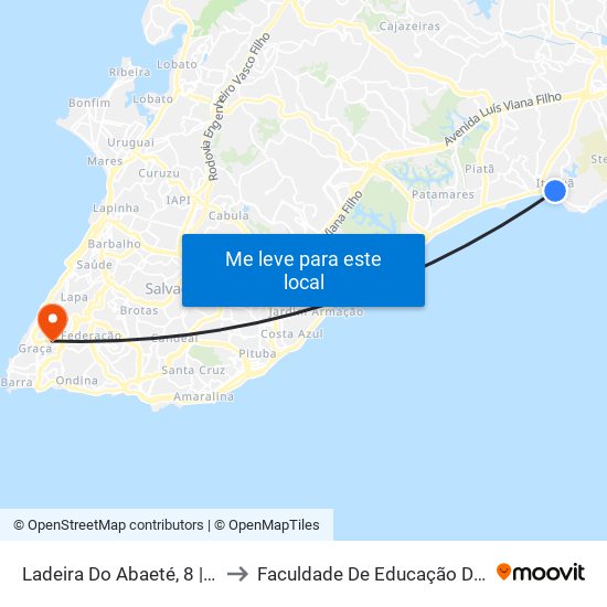 Ladeira Do Abaeté, 8 | Volta to Faculdade De Educação Da Ufba map