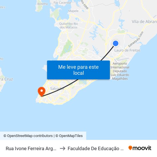 Rua Ivone Ferreira Argôlo, 10 to Faculdade De Educação Da Ufba map