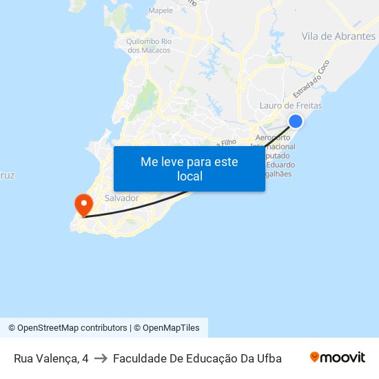 Rua Valença, 4 to Faculdade De Educação Da Ufba map