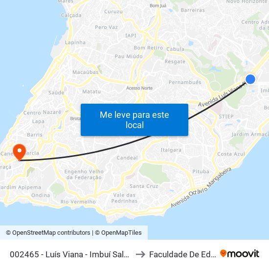 002465 - Luís Viana - Imbuí Salvador - Ba 41730-101 Brasil to Faculdade De Educação Da Ufba map