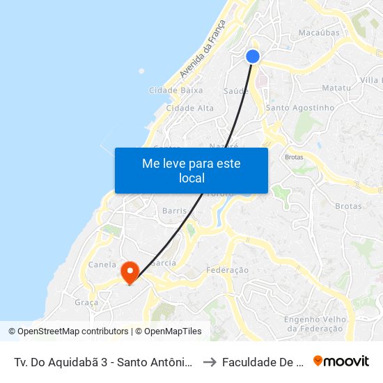 Tv. Do Aquidabã 3 - Santo Antônio Além Do Carmo Salvador - Ba Brasil to Faculdade De Educação Da Ufba map