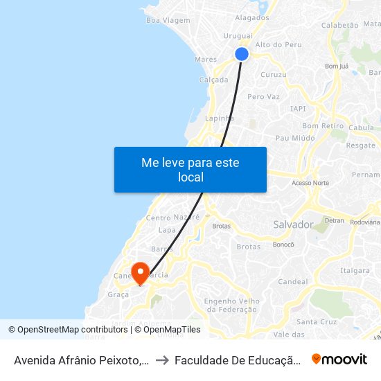 Avenida Afrânio Peixoto, 218 | Ida to Faculdade De Educação Da Ufba map