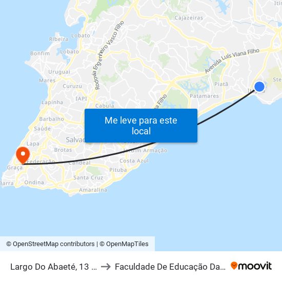 Largo Do Abaeté, 13 | Ida to Faculdade De Educação Da Ufba map