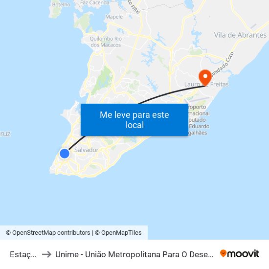 Estação Lapa to Unime - União Metropolitana Para O Desenvolvimento Da Educação E Cultura map