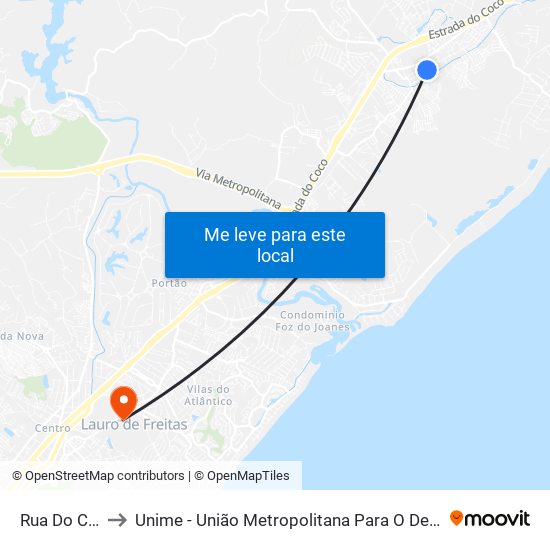 Rua Do Colégio, 914 to Unime - União Metropolitana Para O Desenvolvimento Da Educação E Cultura map