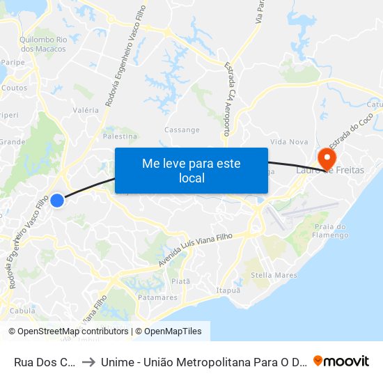 Rua Dos Carmelitas, 16 to Unime - União Metropolitana Para O Desenvolvimento Da Educação E Cultura map