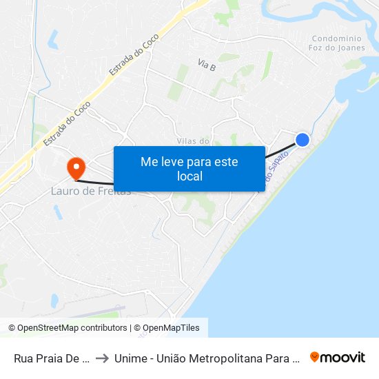 Rua Praia De Tambau, 723-803 to Unime - União Metropolitana Para O Desenvolvimento Da Educação E Cultura map