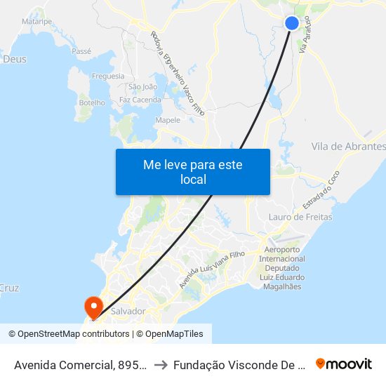 Avenida Comercial, 895-997 to Fundação Visconde De Cairu map