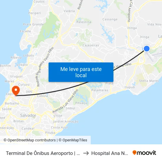 Terminal De Ônibus Aeroporto | Ida to Hospital Ana Nery map