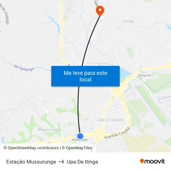 Estação Mussurunga to Upa De Itinga map
