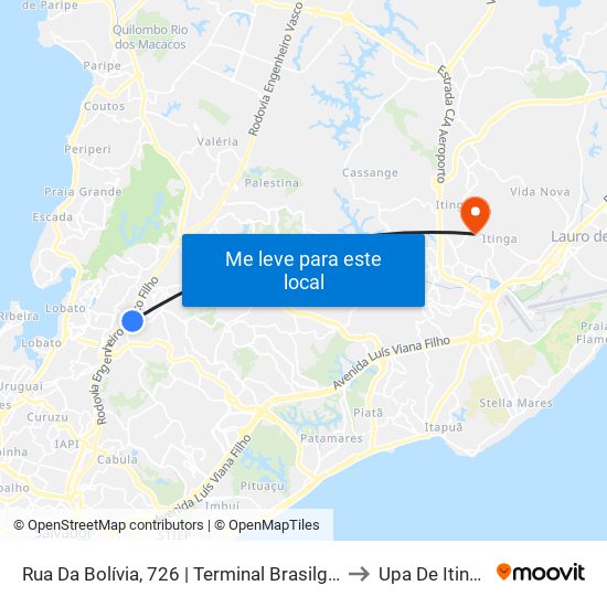 Rua Da Bolívia, 726 | Terminal Brasilgás to Upa De Itinga map