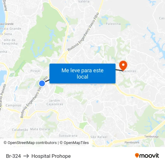 Br-324 to Hospital Prohope map