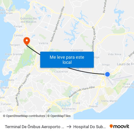 Terminal De Ônibus Aeroporto | Volta to Hospital Do Subúrbio map