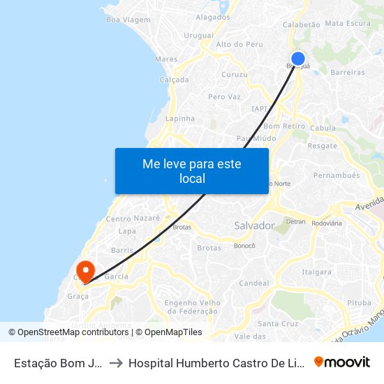 Estação Bom Juá to Hospital Humberto Castro De Lima map