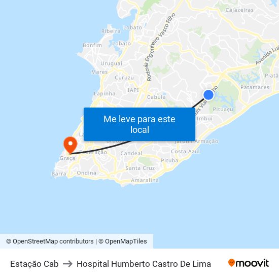 Estação Cab to Hospital Humberto Castro De Lima map