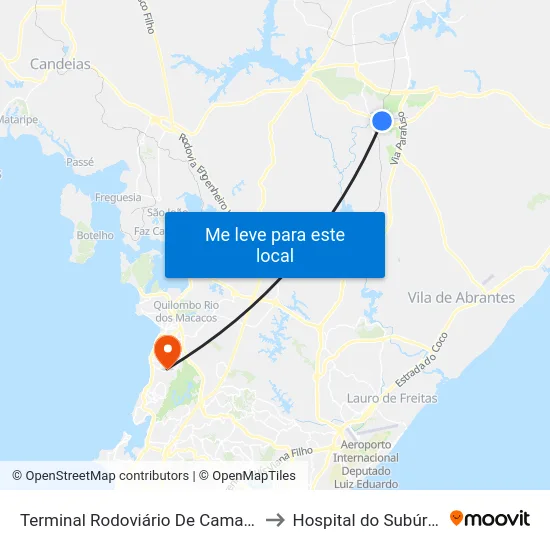 Terminal Rodoviário De Camaçari to Hospital do Subúrbio map